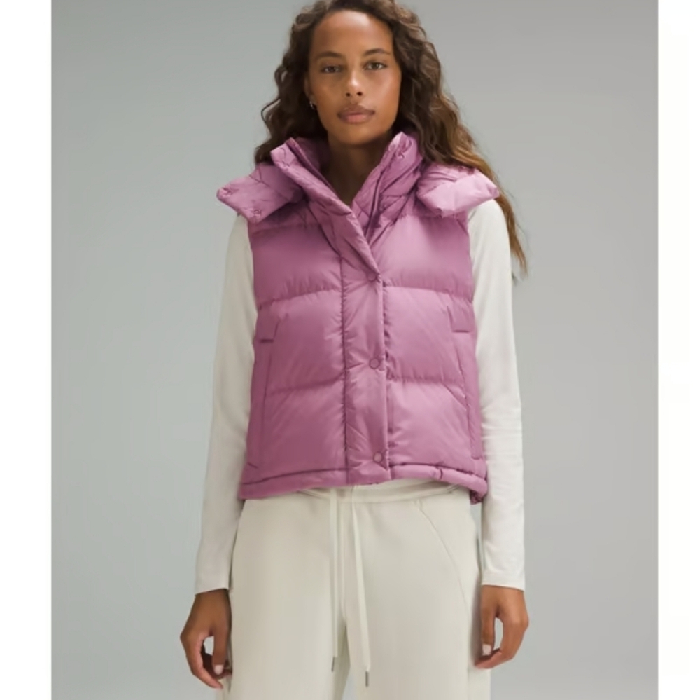 Lululemon *Rare* Wunder Puff Cropped Vest Size 10 Velvet Dust NWT